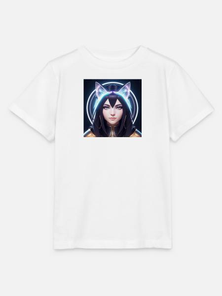 Mystische Neonkatzen-Heldin - Stanley/Stella Kinder T-Shirt MINI CREATOR - Weiß