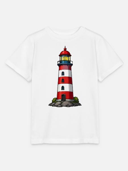 Roter Leuchtturm am Meer - Stanley/Stella Kinder T-Shirt MINI CREATOR - Weiß