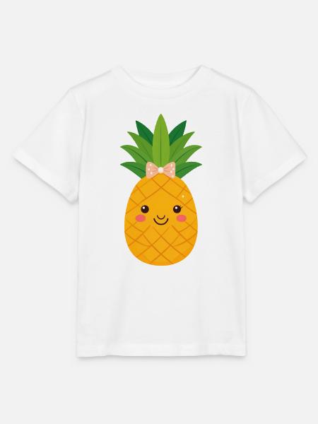 Süße Ananas mit Schleife - Stanley/Stella Kinder T-Shirt MINI CREATOR - Weiß
