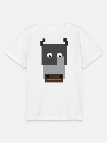 Minimalistisches Hippo-Gesicht - Stanley/Stella Kinder T-Shirt MINI CREATOR - Weiß