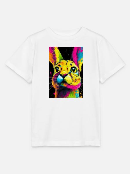 Bunter Hasenkopf Pop-Art - Stanley/Stella Kinder T-Shirt MINI CREATOR - Weiß