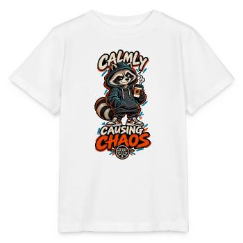 RobVibe Wild Club – Ruhig Chaos verursachen Waschbär - Stanley/Stella Kinder T-Shirt MINI CREATOR  - Weiß - Vorne - Maike (125cm)