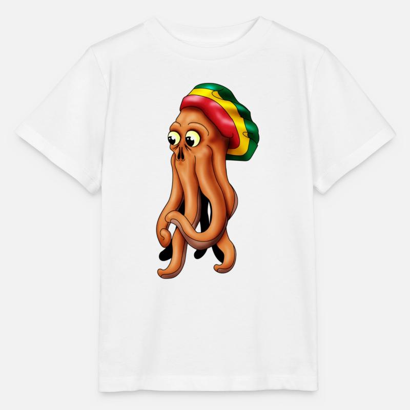 rasta cthuhlu pieuvre - T-shirt bio MINI CREATOR Stanley/Stella Enfant - blanc