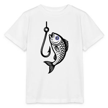 Angelhaken Fisch Symbol - Stanley/Stella Kinder T-Shirt MINI CREATOR  - Weiß - Vorne - Maike (125cm)