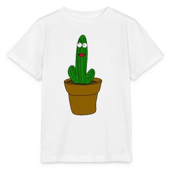 kaktus mit gesicht - Stanley/Stella Kinder T-Shirt MINI CREATOR  - Weiß - Vorne - Maike (125cm)