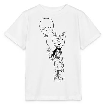 Bär mit Ballon Latzhose - Stanley/Stella Kinder T-Shirt MINI CREATOR  - Weiß - Vorne - Maike (125cm)