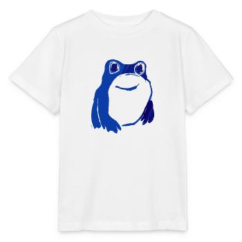 Frosch, blau, illustration, stencil, Tinte - Stanley/Stella Kinder T-Shirt MINI CREATOR  - Weiß - Vorne - Maike (125cm)