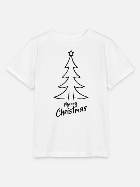 Minimalistische Tanne Merry Christmas - Stanley/Stella Kinder T-Shirt MINI CREATOR  - Weiß