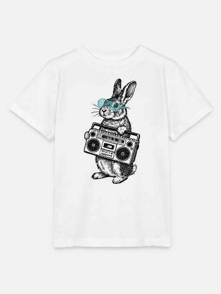 Boombox Bunny - Stanley/Stella Kinder T-Shirt MINI CREATOR - Weiß