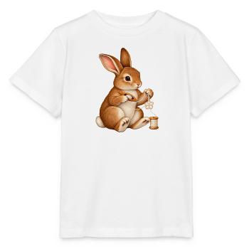 Kaninchen knüpft Occhi-Spitze - Stanley/Stella Kinder T-Shirt MINI CREATOR  - Weiß - Vorne - Maike (125cm)