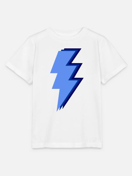 Blue Lightning - Stanley/Stella Kinder T-Shirt MINI CREATOR  - Weiß