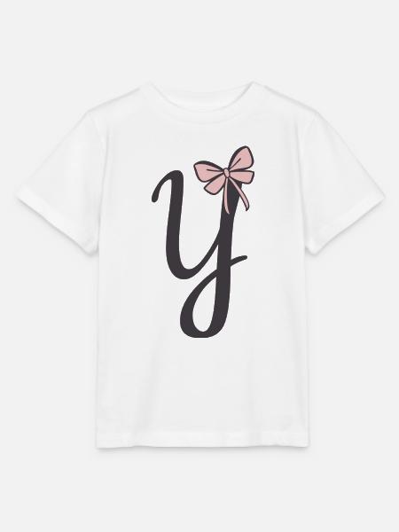 Anfangsbuchstabe Y Schleifchen - Stanley/Stella Kinder T-Shirt MINI CREATOR - Weiß