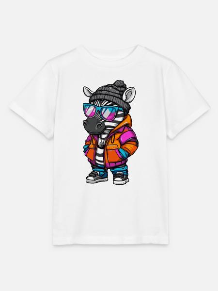 Zebra Cool Comic - Stanley/Stella Kinder T-Shirt MINI CREATOR - Weiß