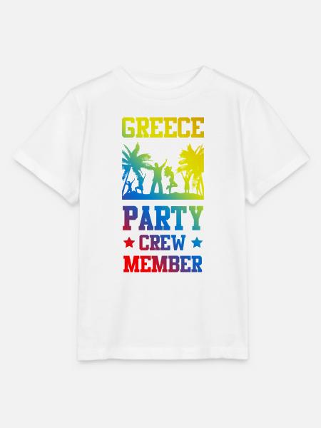 Greece Party Crew - Stanley/Stella Kinder T-Shirt MINI CREATOR  - Weiß