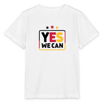 Yes we can Noir Rouge Or Allemagne fans de football - T-shirt bio MINI CREATOR Stanley/Stella Enfant - blanc - Devant - Maike (125cm)