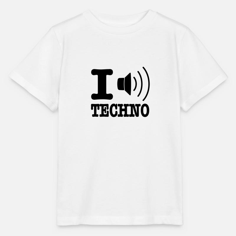 I love techno / I speaker techno - T-shirt bio MINI CREATOR Stanley/Stella Enfant - blanc