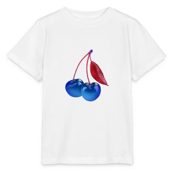 kirsche,cherrie,graffiti,blau,malerei,pop-art - Stanley/Stella Kinder T-Shirt MINI CREATOR  - Weiß - Vorne - Maike (125cm)