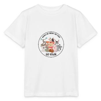 Animals are friends, not food - Vegan, Veganism - Stanley/Stella MINI CREATOR Kids’ T-Shirt - white - Front - Maike (125cm)