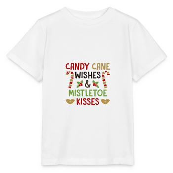 Candy Cane Wishes And Mistletoe Kisses - Stanley/Stella MINI CREATOR Kids’ T-Shirt - white - Front - Maike (125cm)