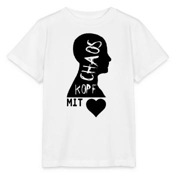 Chaoskopf mit Herz Geschenk - Stanley/Stella Kinder T-Shirt MINI CREATOR  - Weiß - Vorne - Maike (125cm)