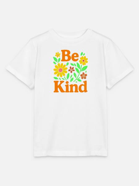 Fröhlicher Blumenausdruck für positive Stimmung - Stanley/Stella Kinder T-Shirt MINI CREATOR - Weiß