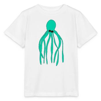 Pieuvre turquoise - T-shirt bio MINI CREATOR Stanley/Stella Enfant - blanc - Devant - Maike (125cm)