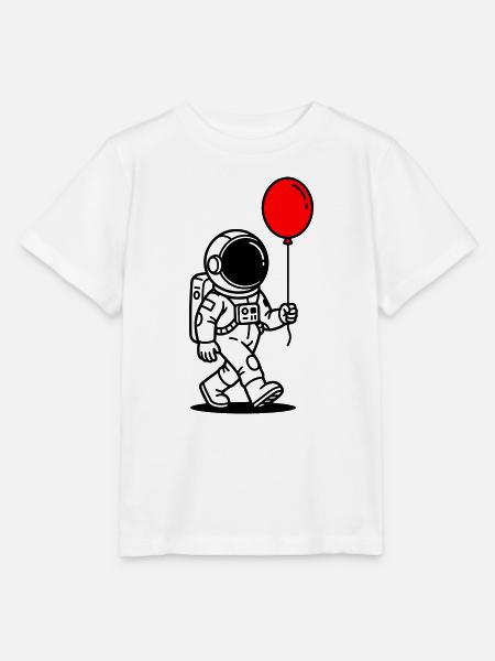Astronaut mit Ballon - Stanley/Stella Kinder T-Shirt MINI CREATOR - Weiß