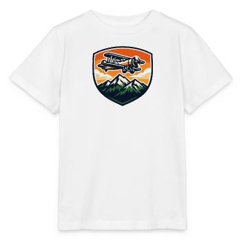 Vintage Flugzeug über Berglandschaft - Stanley/Stella Kinder T-Shirt MINI CREATOR  - Weiß - Vorne - Maike (125cm)