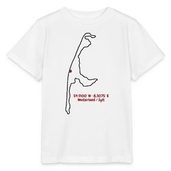 Westerland Sylt Koordinatenkunst - Stanley/Stella Kinder T-Shirt MINI CREATOR  - Weiß - Vorne - Maike (125cm)