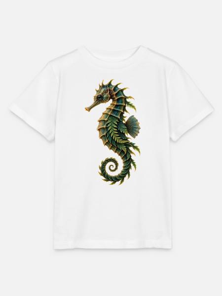 Botanische Seepferdchen-Rüstung - Stanley/Stella Kinder T-Shirt MINI CREATOR - Weiß