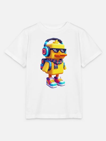 Voxelente mit Gaming Accessoires - Stanley/Stella Kinder T-Shirt MINI CREATOR  - Weiß