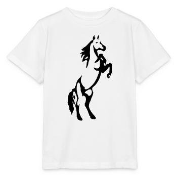 Steigender Hengst - Stanley/Stella Kinder T-Shirt MINI CREATOR  - Weiß - Vorne - Maike (125cm)