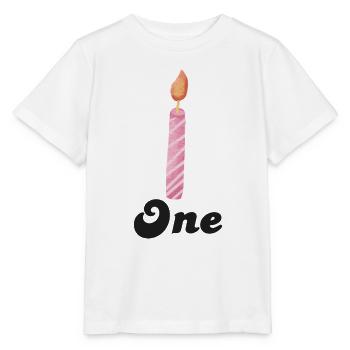 Kerze zum 1. Jahrestag - Stanley/Stella Kinder T-Shirt MINI CREATOR  - Weiß - Vorne - Maike (125cm)