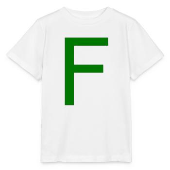 F gruen Buchstabe Alphabet - Stanley/Stella Kinder T-Shirt MINI CREATOR  - Weiß - Vorne - Maike (125cm)