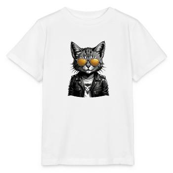Cat Rocker Cat HardRock Gift - T-shirt bio MINI CREATOR Stanley/Stella Enfant - blanc - Devant - Maike (125cm)