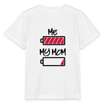 me my mom batterie - Meine Mama und ich Batterie - Stanley/Stella Kinder T-Shirt MINI CREATOR  - Weiß - Vorne - Maike (125cm)