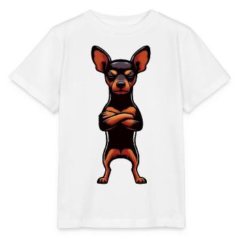 Pinscher miniature Pinscher Pinscher Pinscher Propriétaire Minpin - T-shirt bio MINI CREATOR Stanley/Stella Enfant - blanc - Devant - Maike (125cm)