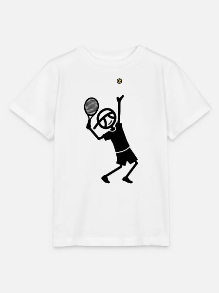 Tennis-Aufschlag-Trophäen-Position - Stanley/Stella Kinder T-Shirt MINI CREATOR - Weiß