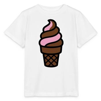 Softeis Eiswaffel Logo - Stanley/Stella Kinder T-Shirt MINI CREATOR  - Weiß - Vorne - Maike (125cm)