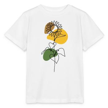Sunflower Line Art Design - Stanley/Stella MINI CREATOR Kids’ T-Shirt - white - Front - Maike (125cm)