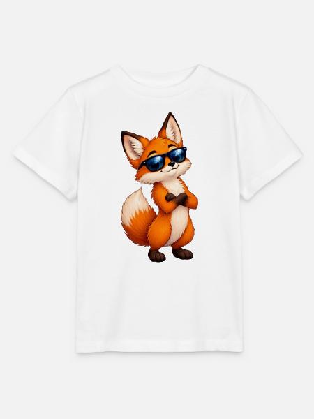 Fuchs mit Sonnenbrille Charme - Stanley/Stella Kinder T-Shirt MINI CREATOR - Weiß