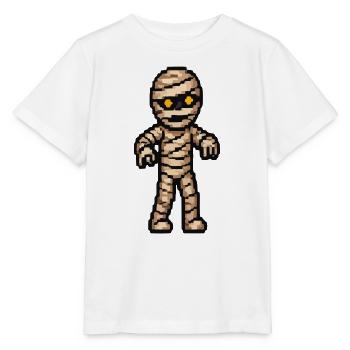 Pixelmummy mit goldenen Augen - Stanley/Stella Kinder T-Shirt MINI CREATOR  - Weiß - Vorne - Maike (125cm)