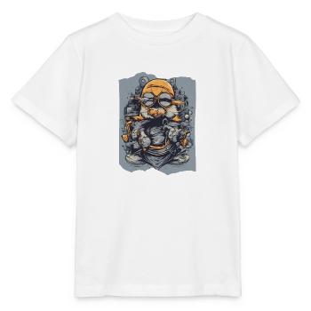 Skywise Schnurrhaare Aviator Tier Orange Grau Niedlich - Stanley/Stella Kinder T-Shirt MINI CREATOR  - Weiß - Vorne - Maike (125cm)