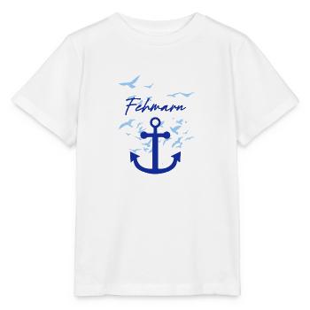 Fehmarn,seagulls,anchors,flock of birds - Stanley/Stella MINI CREATOR Kids’ T-Shirt - white - Front - Maike (125cm)