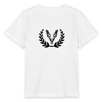 Tuning Race Cars - laurel wreath / spark plug - Stanley/Stella MINI CREATOR Kids’ T-Shirt - white - Front - Maike (125cm)