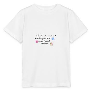 sommer,sonne,eiskrem, eis, typo, schrift,flipflops - Stanley/Stella Kinder T-Shirt MINI CREATOR  - Weiß - Vorne - Maike (125cm)