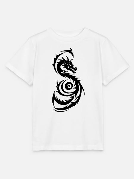 Schwarzer Tribal Fantasy Drache - Stanley/Stella Kinder T-Shirt MINI CREATOR - Weiß