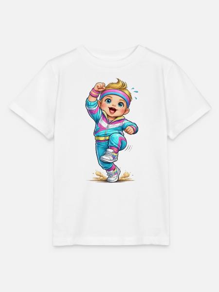 Fröhliches Retro-Aerobic-Kind - Stanley/Stella Kinder T-Shirt MINI CREATOR - Weiß