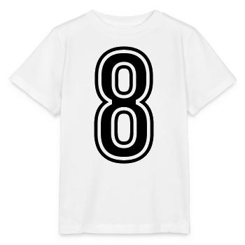 8 Symbole numérique - T-shirt bio MINI CREATOR Stanley/Stella Enfant - blanc - Devant - Maike (125cm)