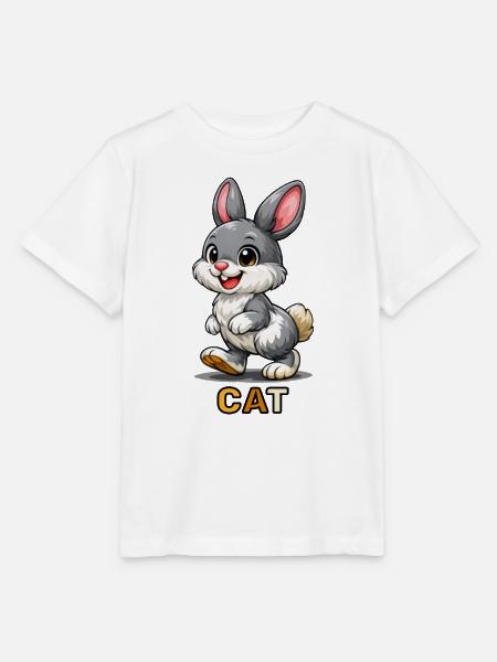 Verspielter grauer Hasenlauf - Stanley/Stella Kinder T-Shirt MINI CREATOR - Weiß